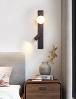 Tecton Pivot Sconce — Modern Stone & Walnut Wall Light