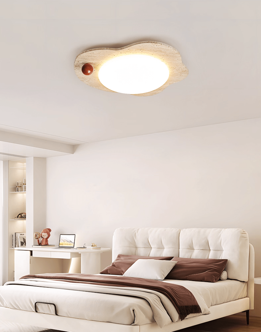 Aeolian Bloom Flush Mount Ceiling Light in Yellow Travertine