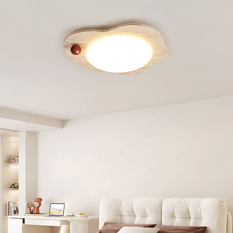 Aeolian Bloom Flush Mount Ceiling Light in Yellow Travertine