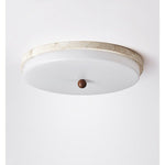 Aeon Travertine Orb Ceiling Light – Natural Stone Flush Mount