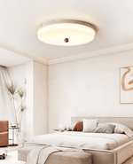 Aeon Travertine Orb Ceiling Light – Natural Stone Flush Mount