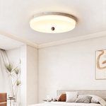 Aeon Travertine Orb Ceiling Light – Natural Stone Flush Mount