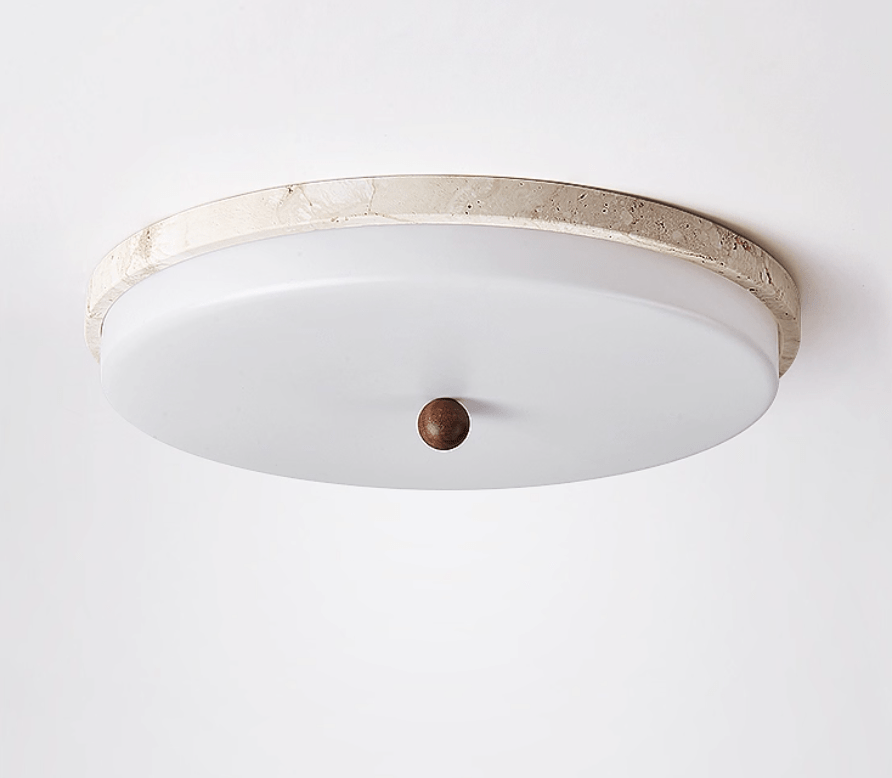 Aeon Travertine Orb Ceiling Light – Natural Stone Flush Mount