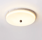 Aeon Travertine Orb Ceiling Light – Natural Stone Flush Mount