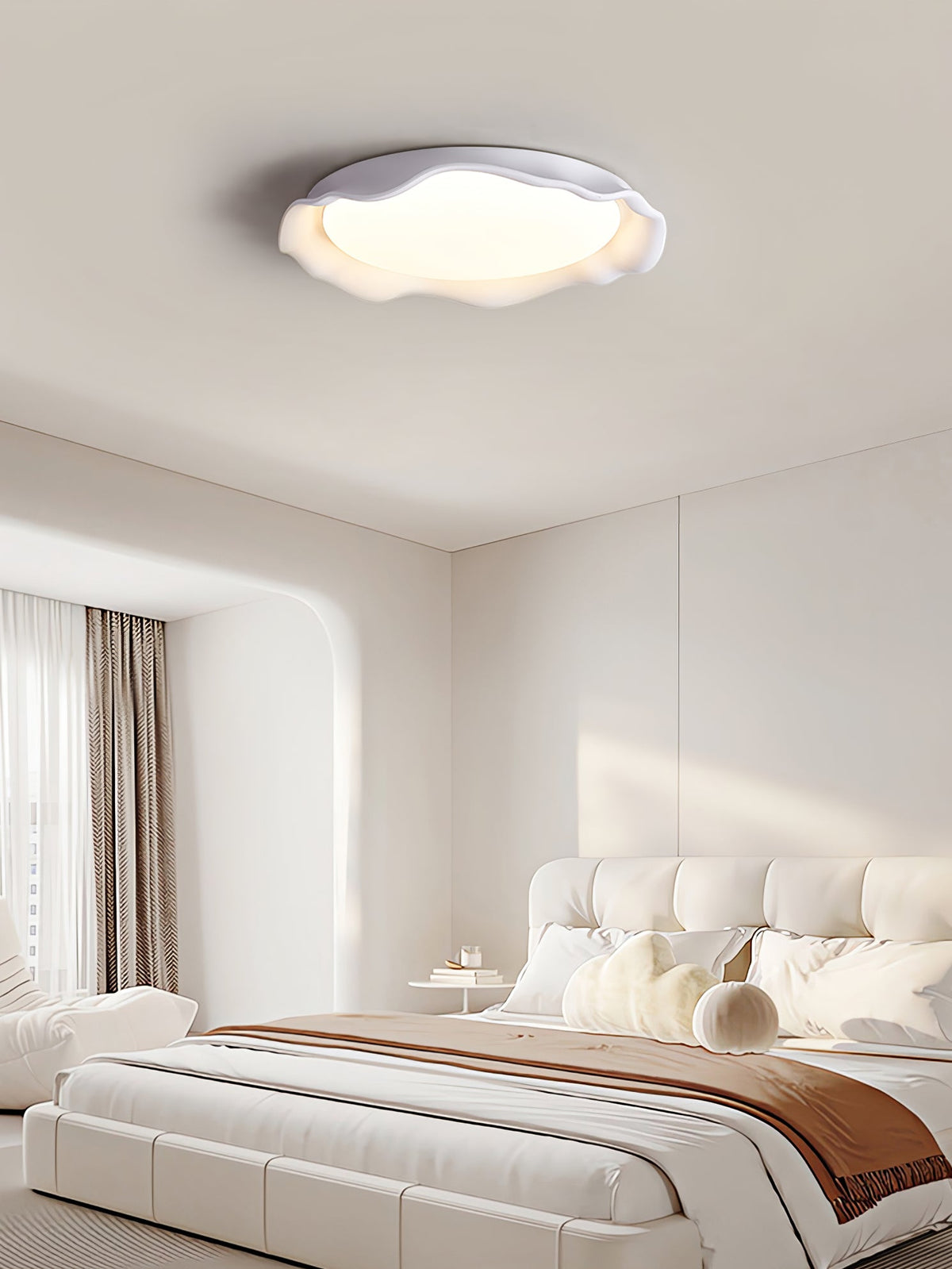 Aera Textured Microcement LED Ceiling Light in Gray, Beige, or White