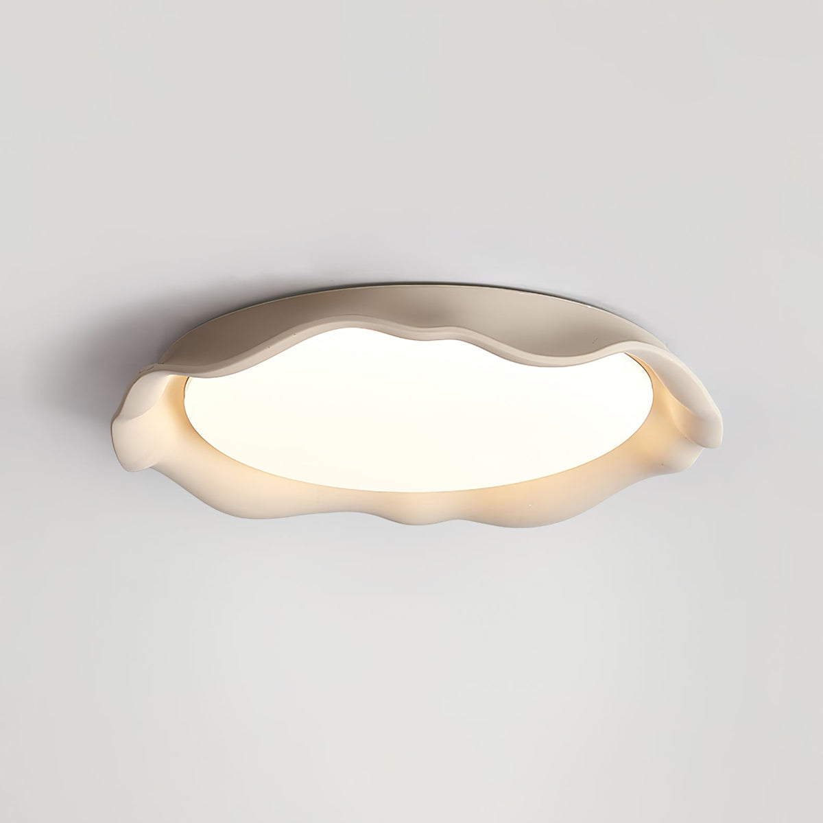 Aera Textured Microcement LED Ceiling Light in Gray, Beige, or White