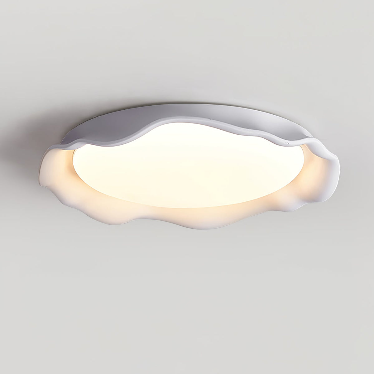 Aera Textured Microcement LED Ceiling Light in Gray, Beige, or White