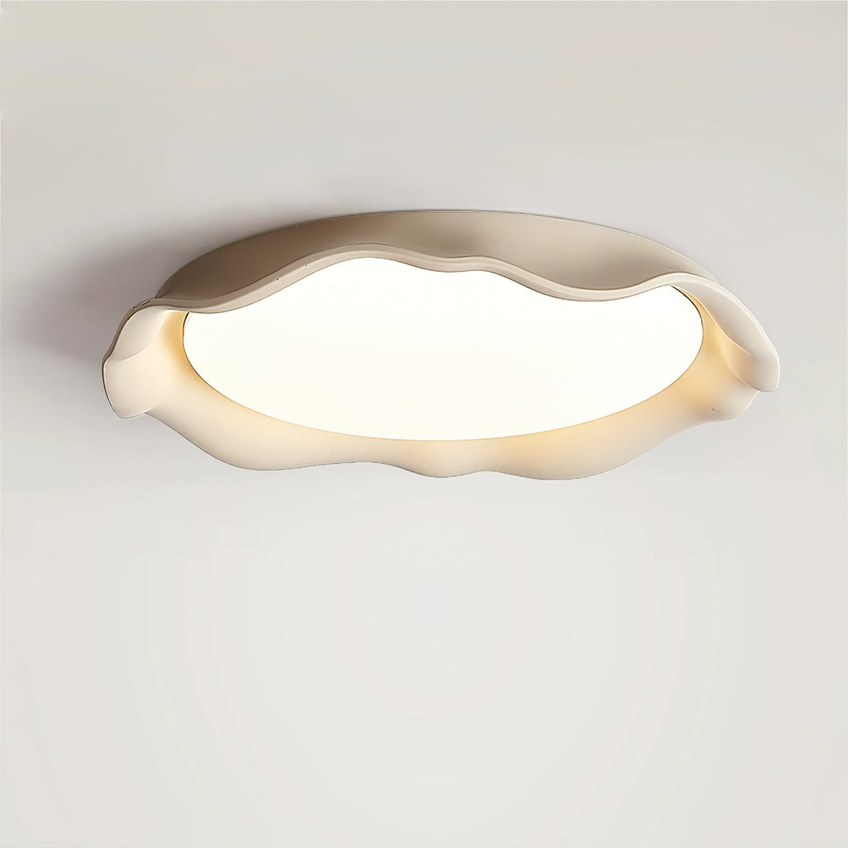 Aera Textured Microcement LED Ceiling Light in Gray, Beige, or White