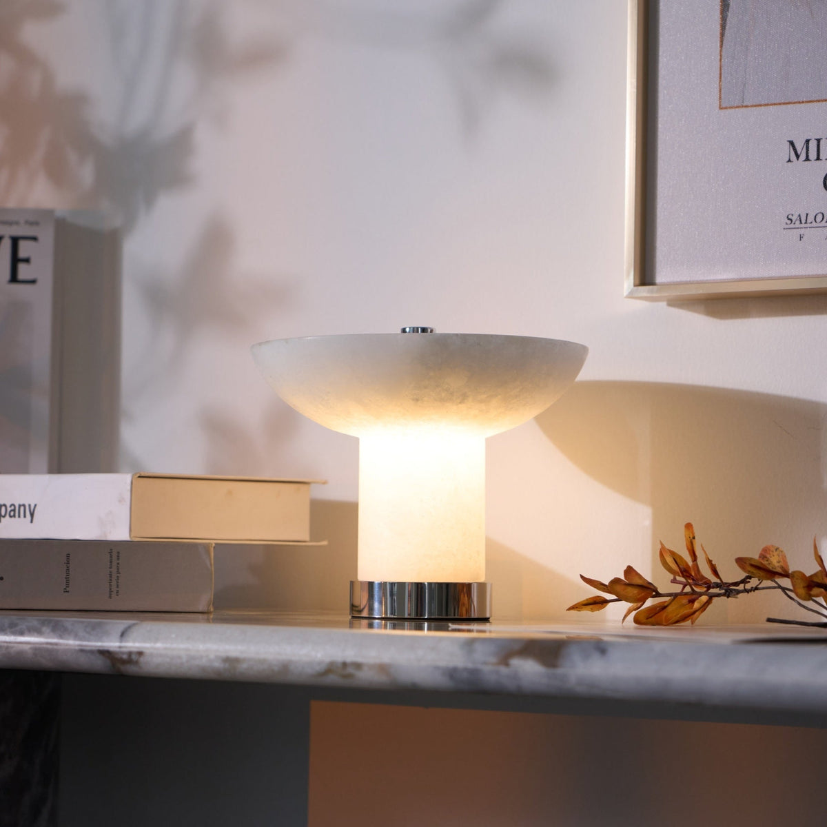Aeralith Rechargeable Alabaster Table Lamp – Portable LED Accent Light