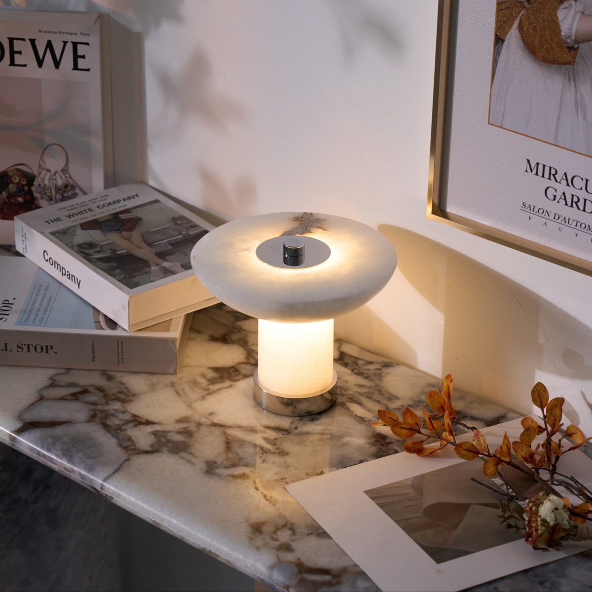 Aeralith Rechargeable Alabaster Table Lamp – Portable LED Accent Light