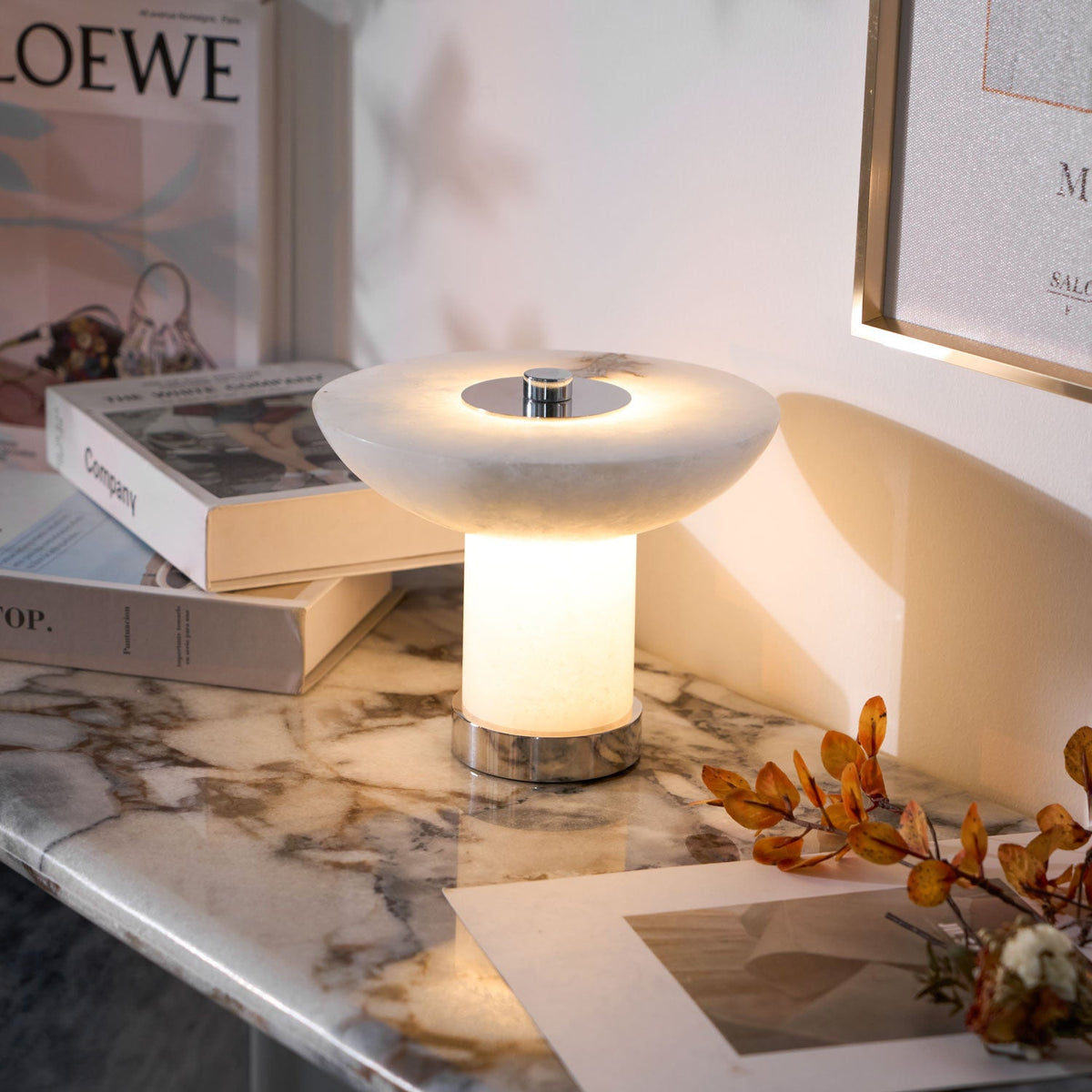 Aeralith Rechargeable Alabaster Table Lamp – Portable LED Accent Light