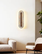 Aerin Lumaslot Wall Sconce in Natural Travertine with Warm LED Glow