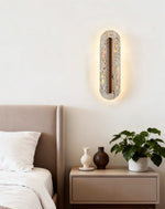 Aerin Lumaslot Wall Sconce in Natural Travertine with Warm LED Glow