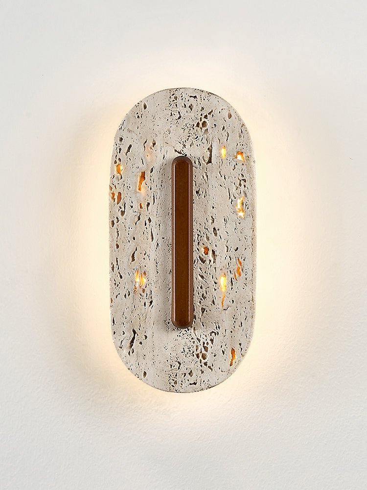 Aerin Travertine Wall Sconce with Integrated LED