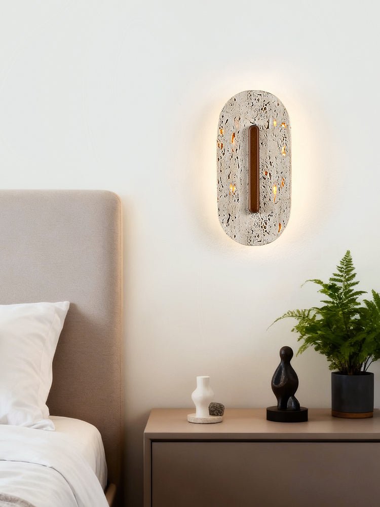 Aerin Travertine Wall Sconce with Integrated LED