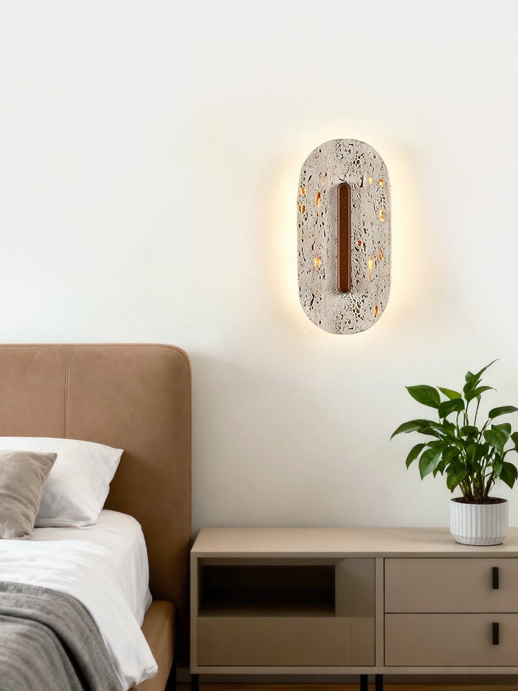 Aerin Travertine Wall Sconce with Integrated LED