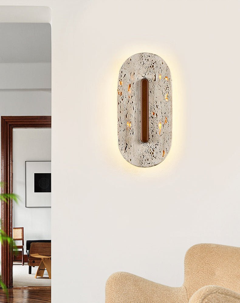 Aerin Travertine Wall Sconce with Integrated LED