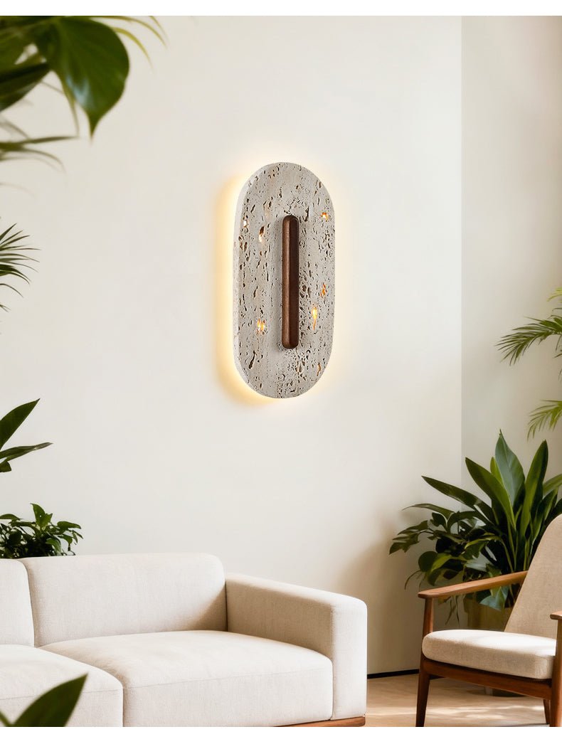 Aerin Travertine Wall Sconce with Integrated LED