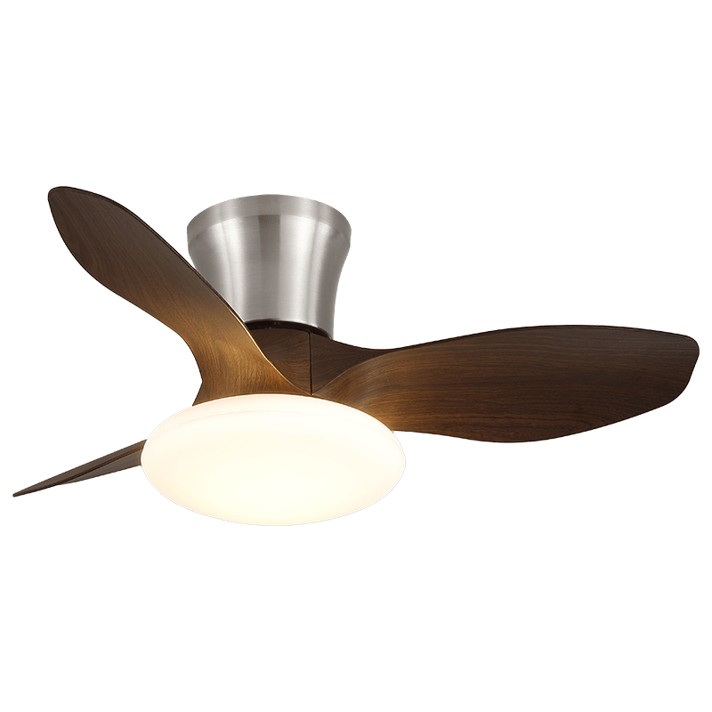Aeris Curve Ceiling Fan with Integrated LED Light in Walnut Finish