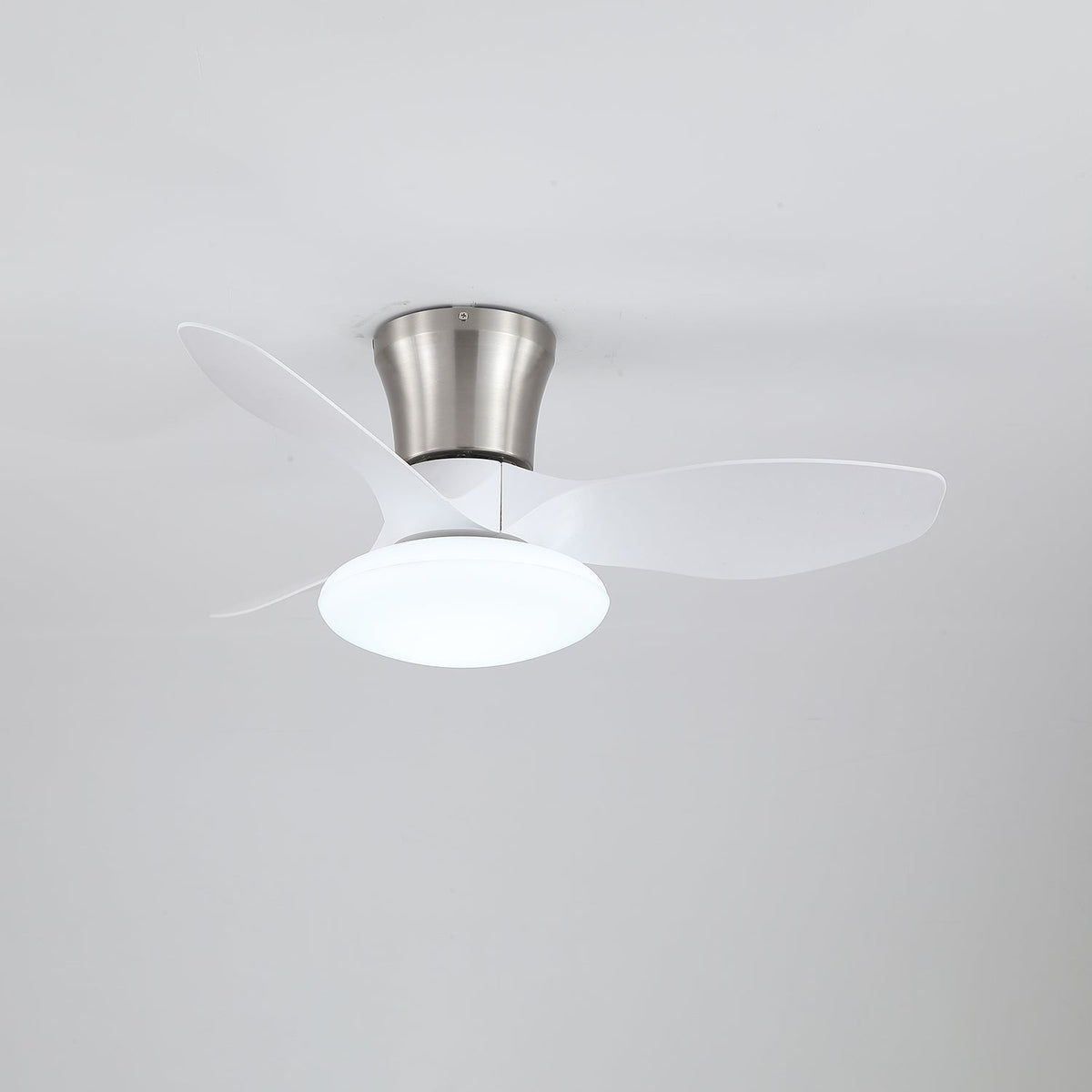 Aeris Curve Ceiling Fan with Integrated LED Light in Walnut Finish