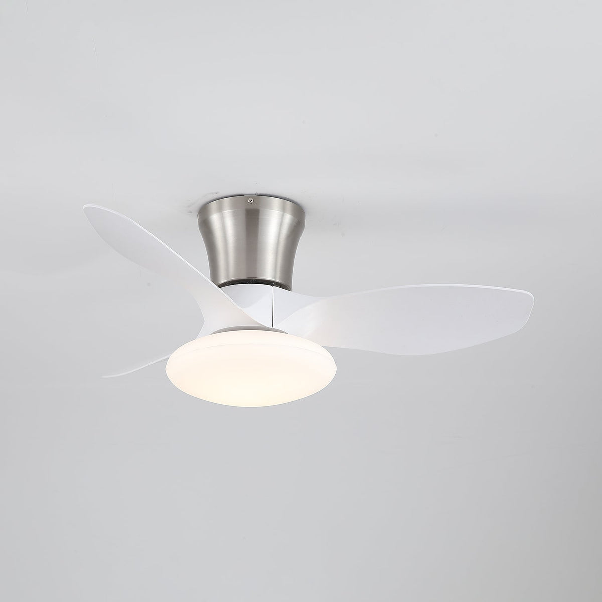 Aeris Curve Ceiling Fan with Integrated LED Light in Walnut Finish