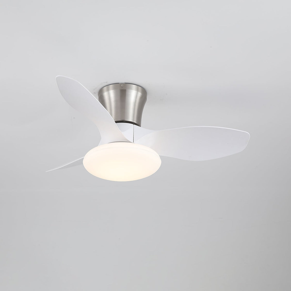 Aeris Curve Ceiling Fan with Integrated LED Light in Walnut Finish