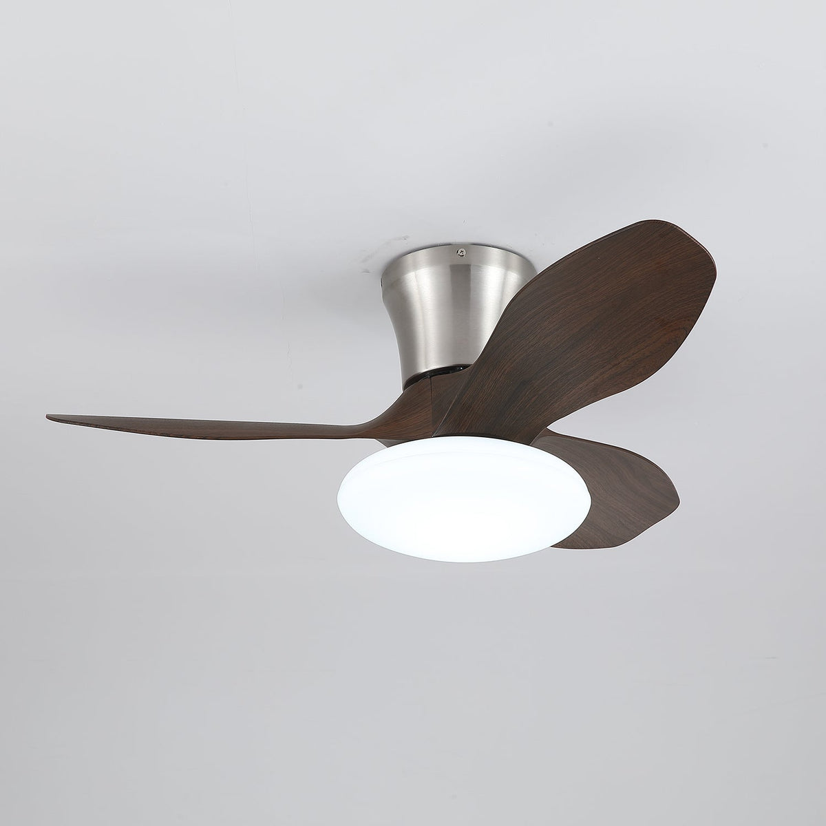 Aeris Curve Ceiling Fan with Integrated LED Light in Walnut Finish