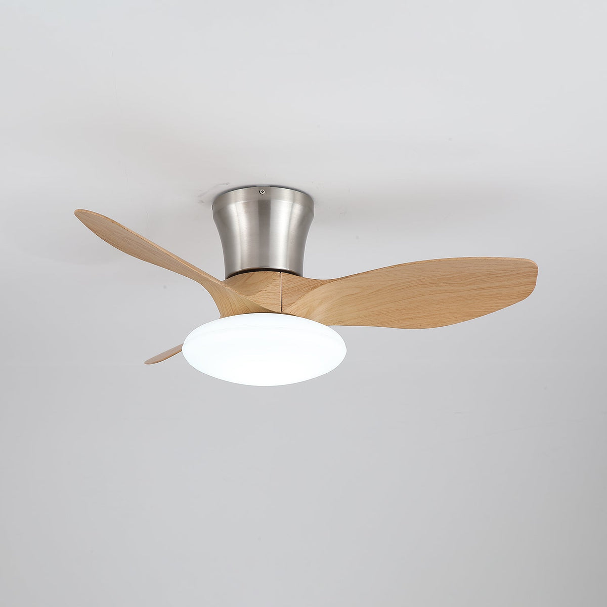 Aeris Curve Ceiling Fan with Integrated LED Light in Walnut Finish