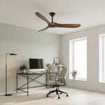 Aero Breeze Ceiling Fan — Sculpted Wood Blades & Whisper-Quiet DC Motor