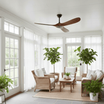 Aero Breeze Ceiling Fan — Sculpted Wood Blades & Whisper-Quiet DC Motor