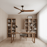 Aero Breeze Ceiling Fan — Sculpted Wood Blades & Whisper-Quiet DC Motor