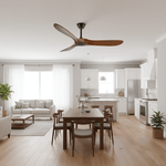 Aero Breeze Ceiling Fan — Sculpted Wood Blades & Whisper-Quiet DC Motor