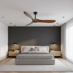 Aero Breeze Ceiling Fan — Sculpted Wood Blades & Whisper-Quiet DC Motor