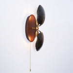 Aero Fan Wall Sconce – Hand-Forged Metal & Walnut Wall Light