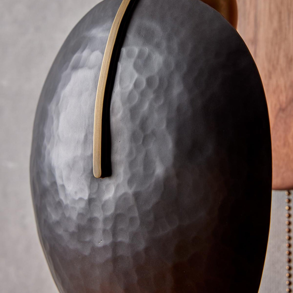 Aero Fan Wall Sconce – Hand-Forged Metal & Walnut Wall Light