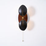 Aero Fan Wall Sconce – Hand-Forged Metal & Walnut Wall Light