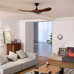 Aero Breeze Ceiling Fan — Sculpted Wood Blades & Whisper-Quiet DC Motor