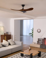 Aero Breeze Ceiling Fan — Sculpted Wood Blades & Whisper-Quiet DC Motor