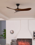 Aero Breeze Ceiling Fan — Sculpted Wood Blades & Whisper-Quiet DC Motor