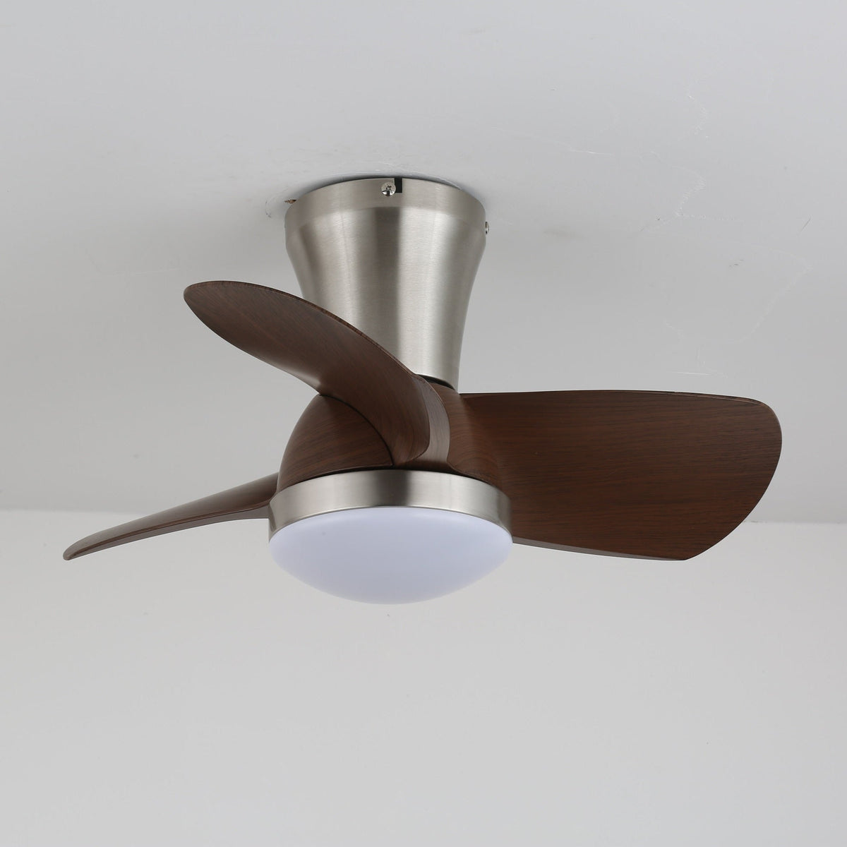 Aero Echo Ceiling Fan Light with LED, Modern Walnut Finish
