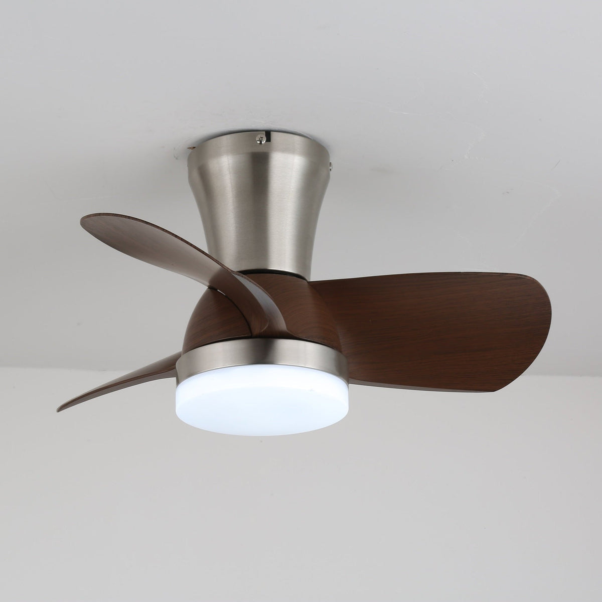 Aero Echo Ceiling Fan Light with LED, Modern Walnut Finish