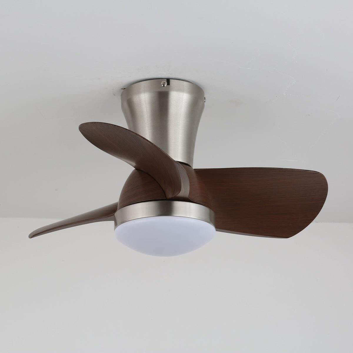 Aero Echo Ceiling Fan Light with LED, Modern Walnut Finish