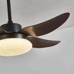 Aero Palm Ceiling Fan Light with LED Dome and Walnut Blades