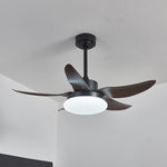 Aero Palm Ceiling Fan Light with LED Dome and Walnut Blades