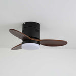 AeroLuxe Modern Ceiling Fan with LED Light, Walnut & Nickel