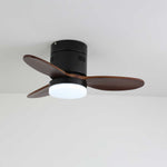 AeroLuxe Modern Ceiling Fan with LED Light, Walnut & Nickel