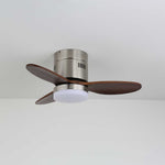 AeroLuxe Modern Ceiling Fan with LED Light, Walnut & Nickel