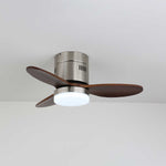 AeroLuxe Modern Ceiling Fan with LED Light, Walnut & Nickel