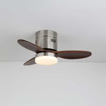 AeroLuxe Modern Ceiling Fan with LED Light, Walnut & Nickel