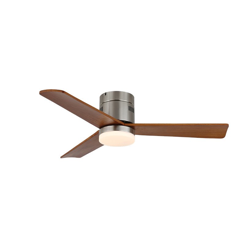 AeroLuxe Modern Ceiling Fan with LED Light, Walnut & Nickel